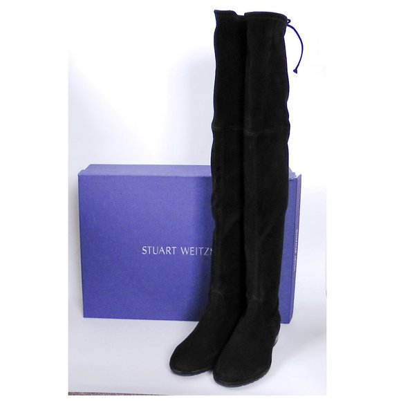 NEW Stuart Weitzman LowLand Suede OTK Black Boots - Iconic Fall/Winter Staple - Picture 2 of 16
